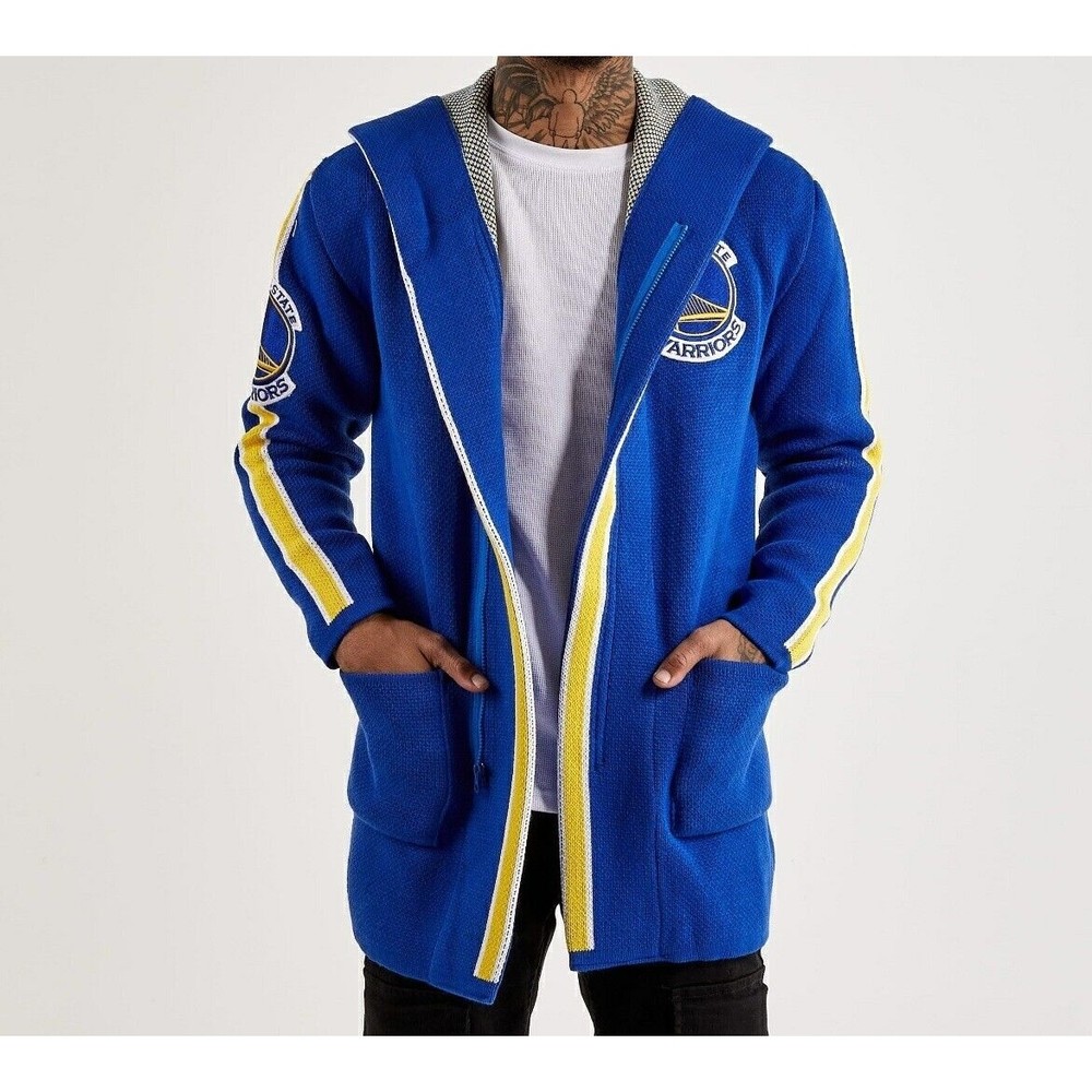 One In A Million NBA Golden State Warriors Blue/Yellow Men's Sweater Jacket.